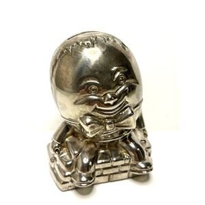 Vntg Silverplate Humpty Dumpty Piggy Bank –Nursery Decor,Classic Children’s Room